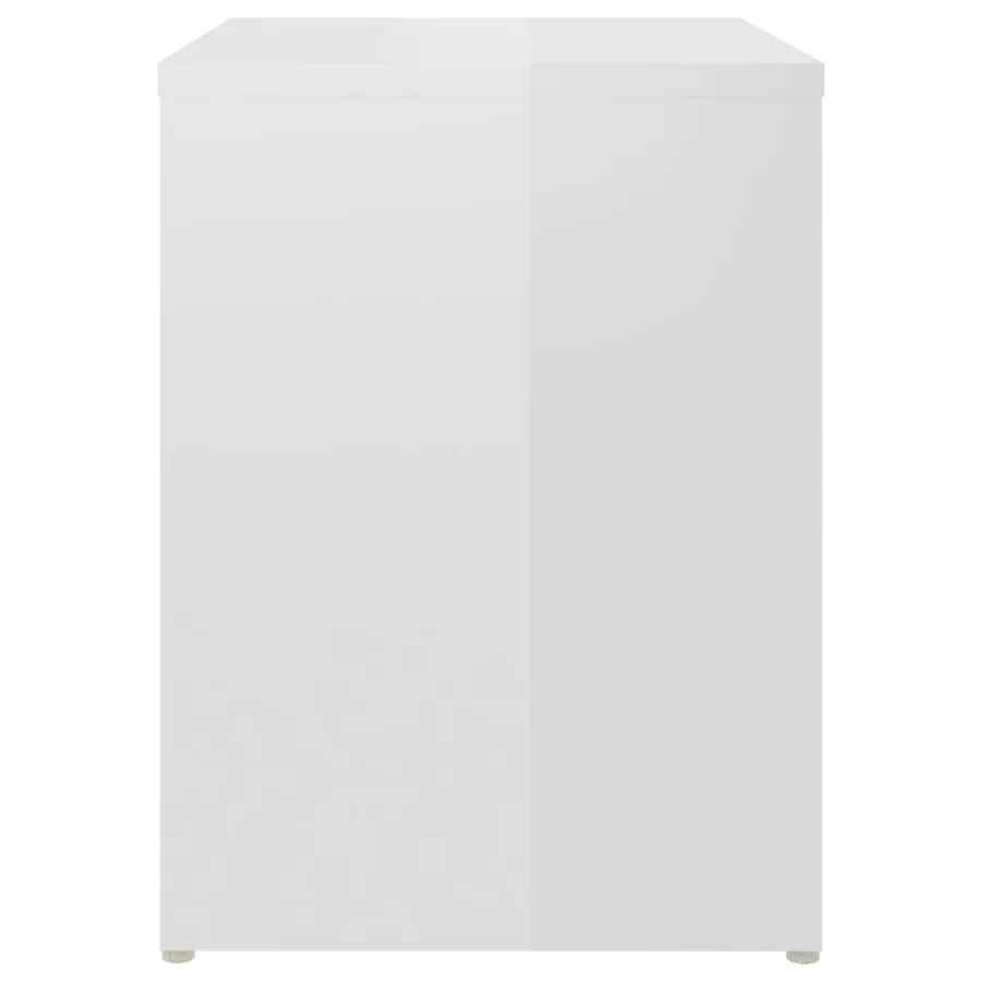 Table de chevet blanc brillant 40x30x40 cm bois d'ingénierie - 4