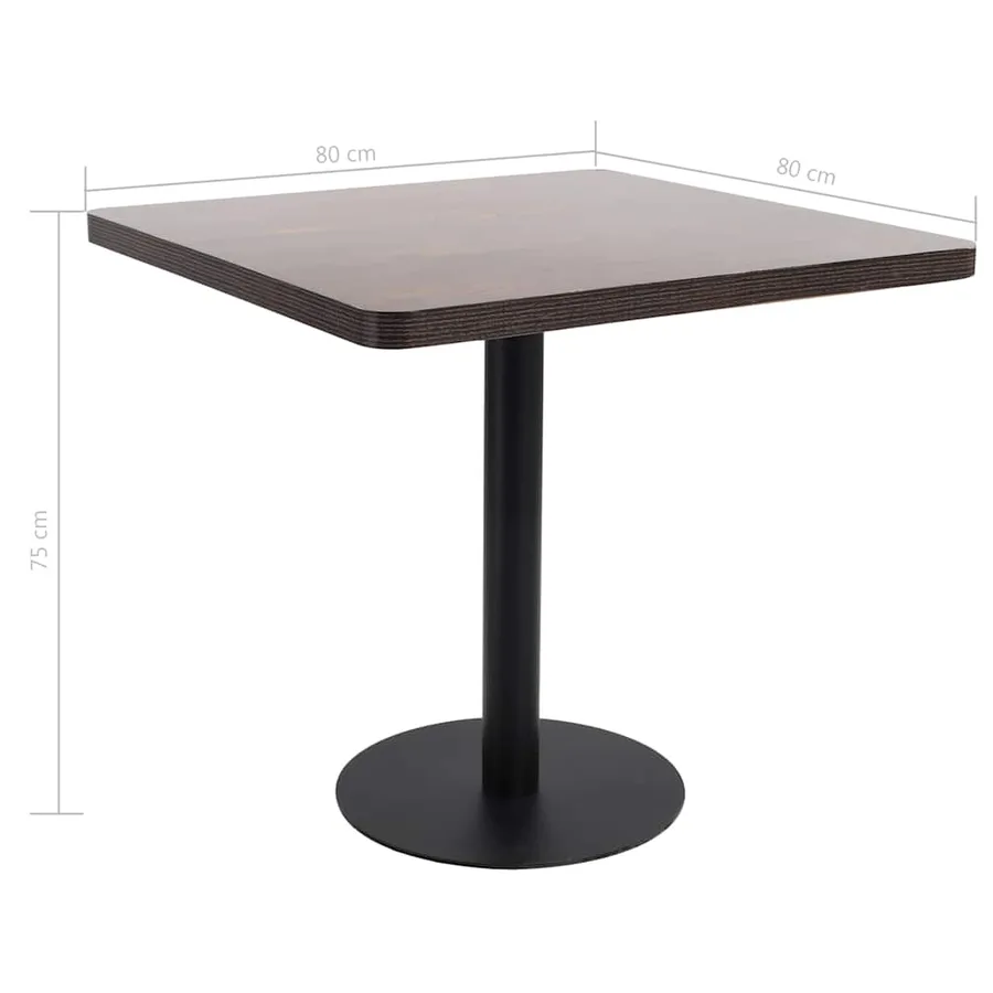 Table de bistro Marron foncé 80x80 cm MDF - 6