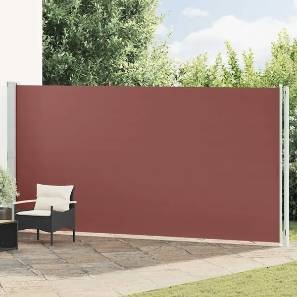Auvent latéral rétractable de patio 200x600 cm Marron
