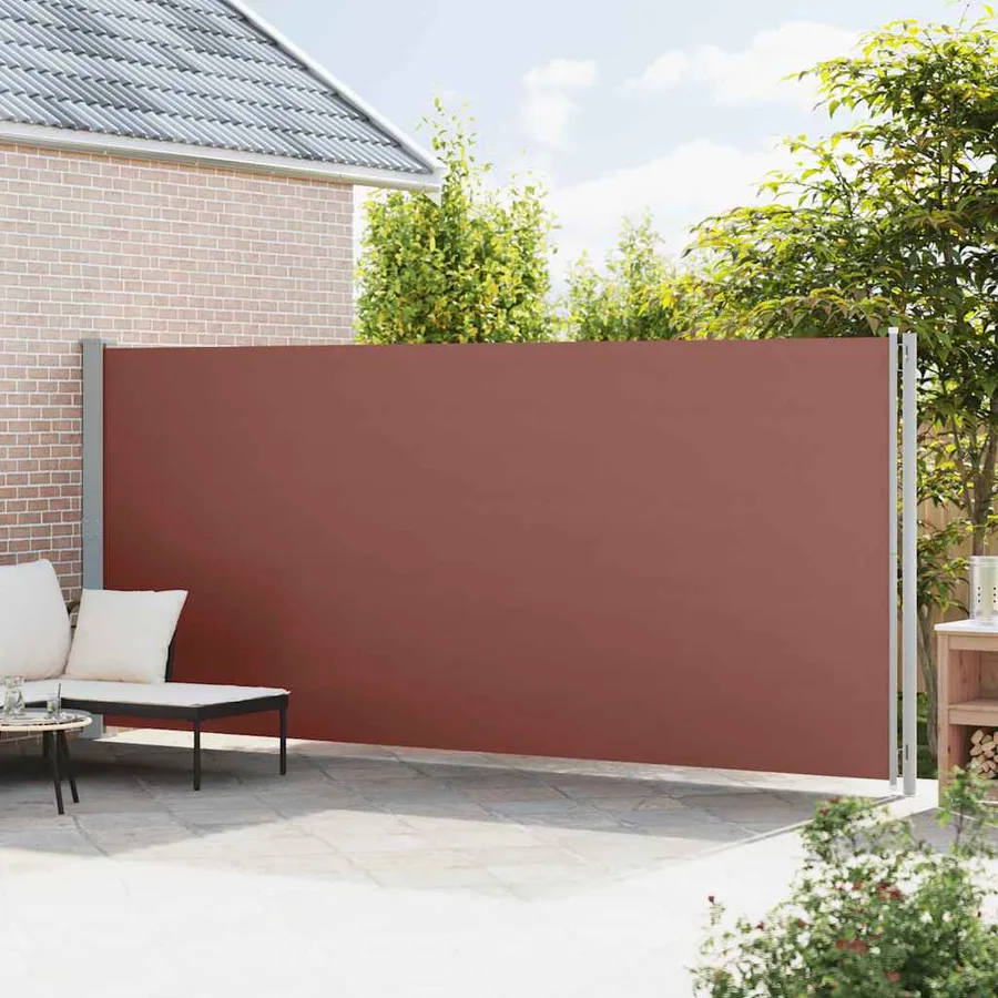 Auvent latéral rétractable de patio 200x600 cm Marron - 3