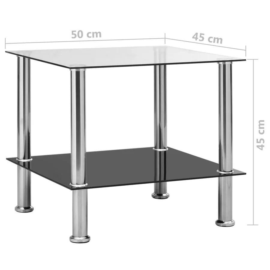 Table d'appoint Transparent 45x50x45 cm Verre trempé - 6