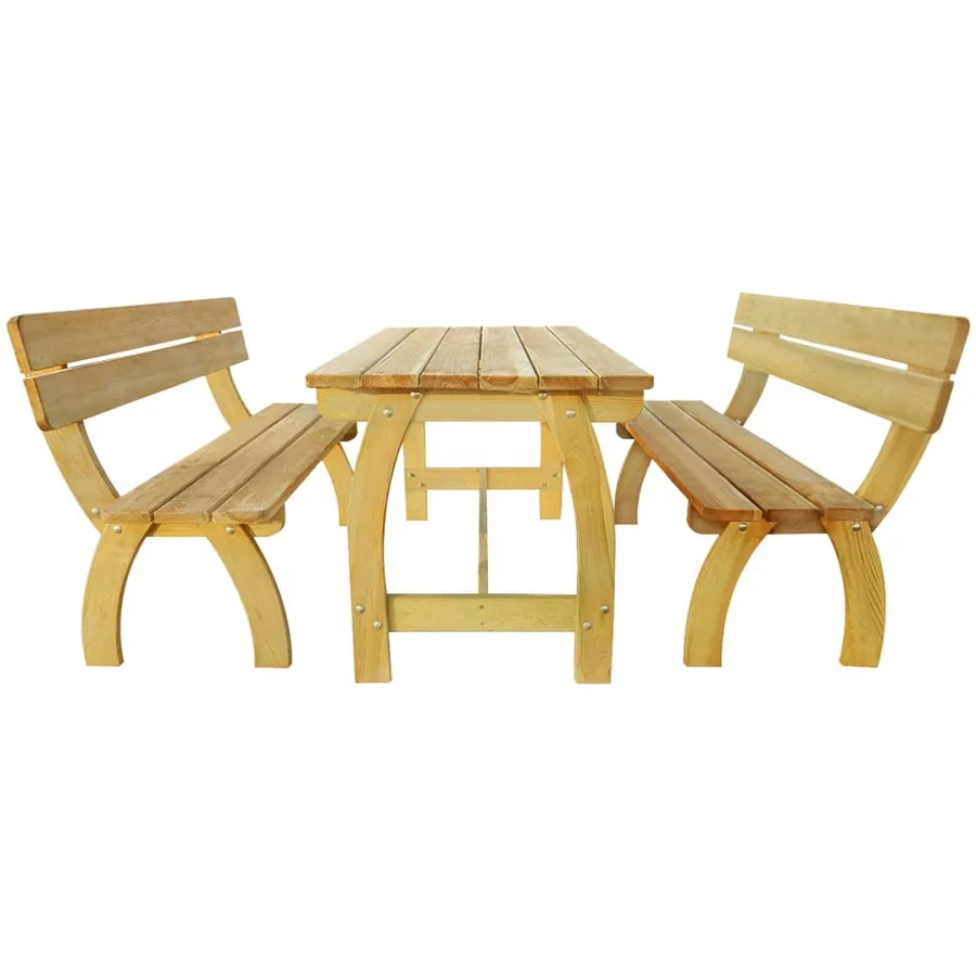Table de brasserie avec 2 banquettes Pinède imprégnée - 2