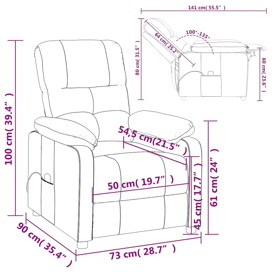 Fauteuil de massage Marron Tissu - 11
