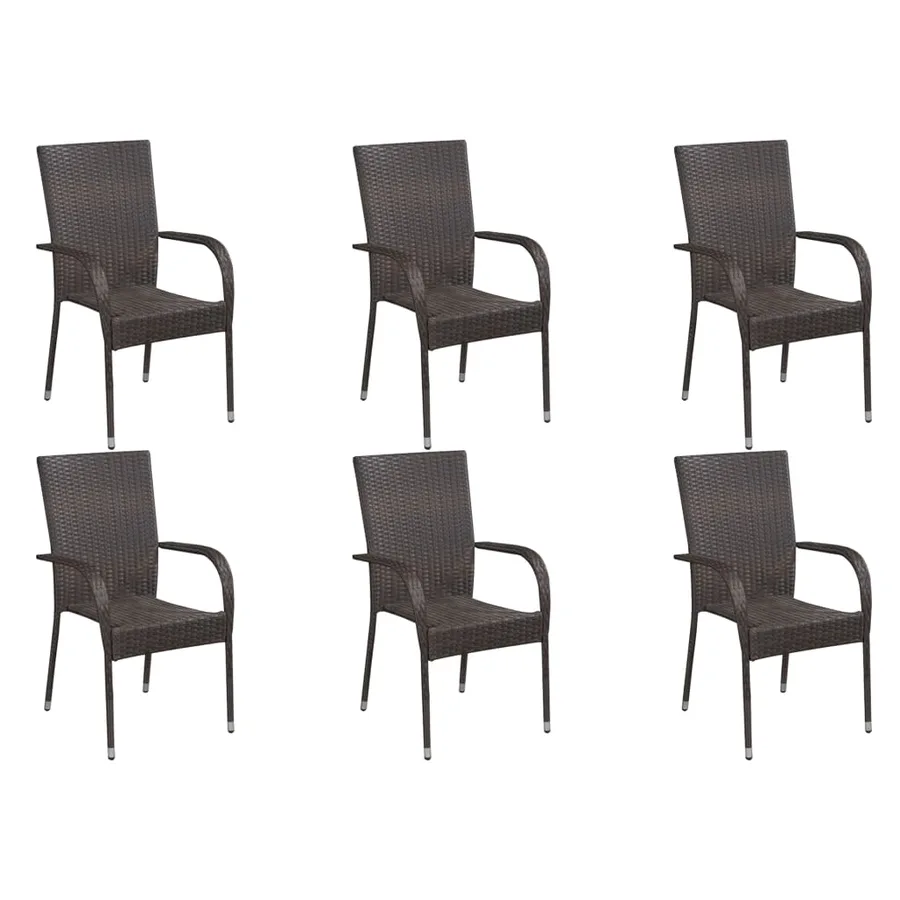 Ensemble à manger de jardin 7 pcs Marron - 7