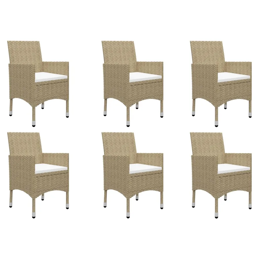 Ensemble à manger de jardin 7 pcs Beige - 7