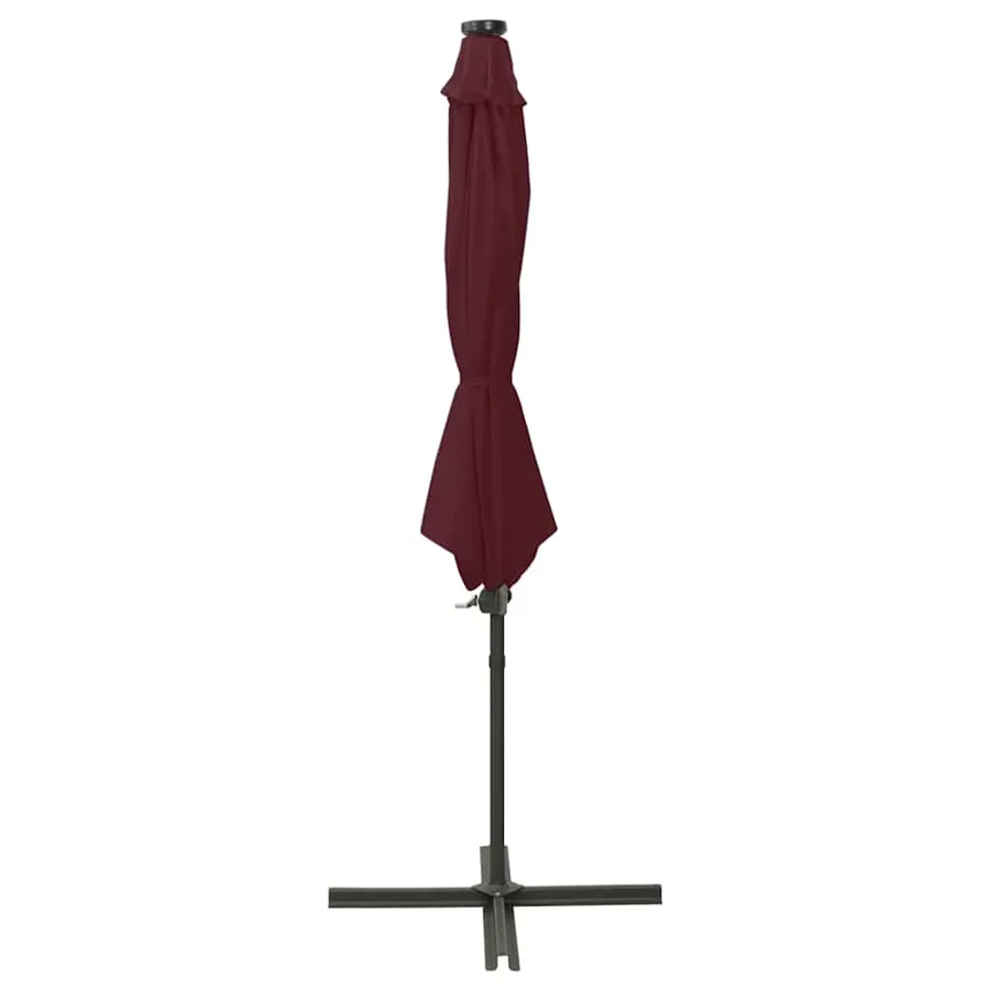 Parasol de jardin en porte-à-faux avec mât et lumières LED - 2