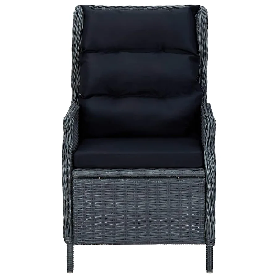 Ensemble à manger de jardin 9 pcs Gris foncé - 6