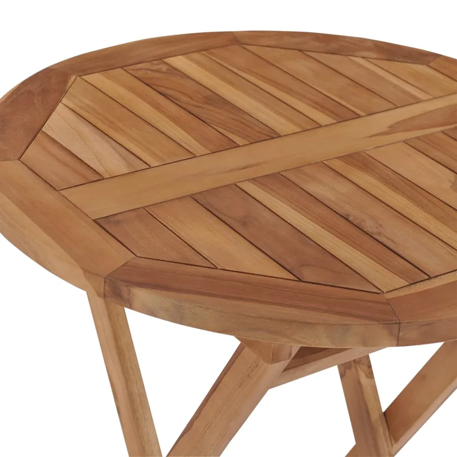 Table pliable de jardin 60 cm Bois de teck solide - 5