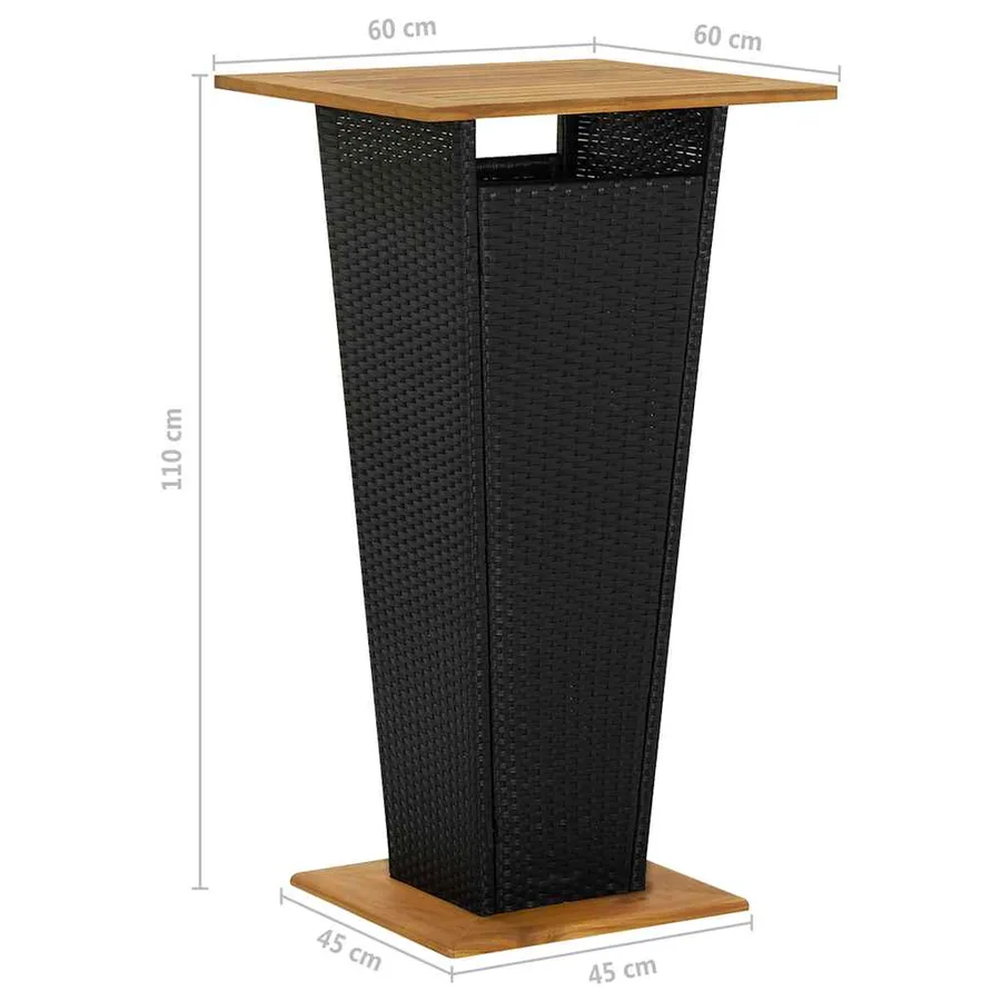 Ensemble de bar de jardin 5 pcs et coussins Résine tressée Noir - 10