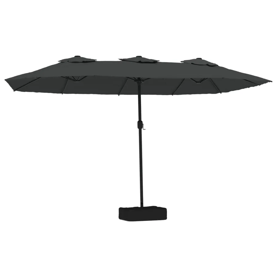 Parasol de jardin à double tête avec LED anthracite 449x265 cm - 2
