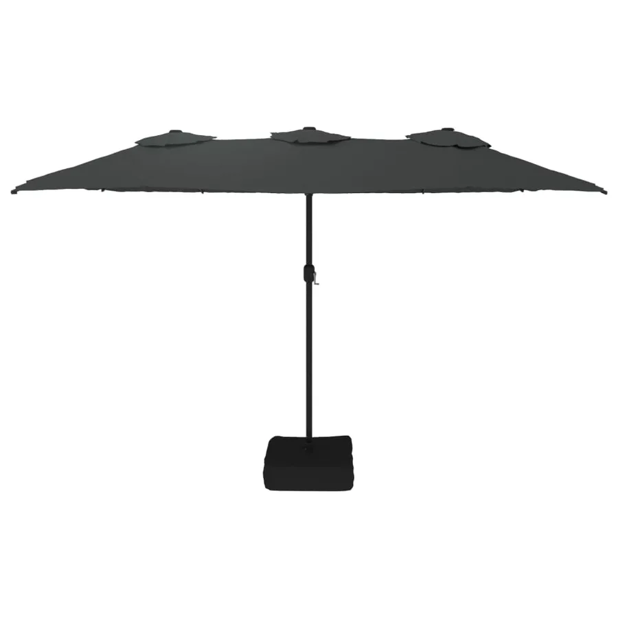 Parasol de jardin à double tête avec LED anthracite 449x265 cm - 4