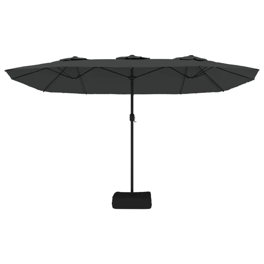 Parasol de jardin à double tête avec LED anthracite 449x265 cm - 5