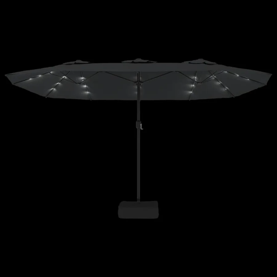 Parasol de jardin à double tête avec LED anthracite 449x265 cm - 6
