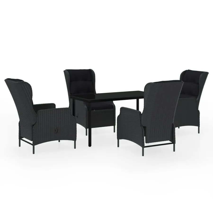 Ensemble à manger de jardin 5 pcs Gris foncé - 2