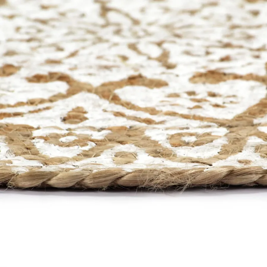 Napperons 4 pcs Blanc 38 cm Rond Jute - 3