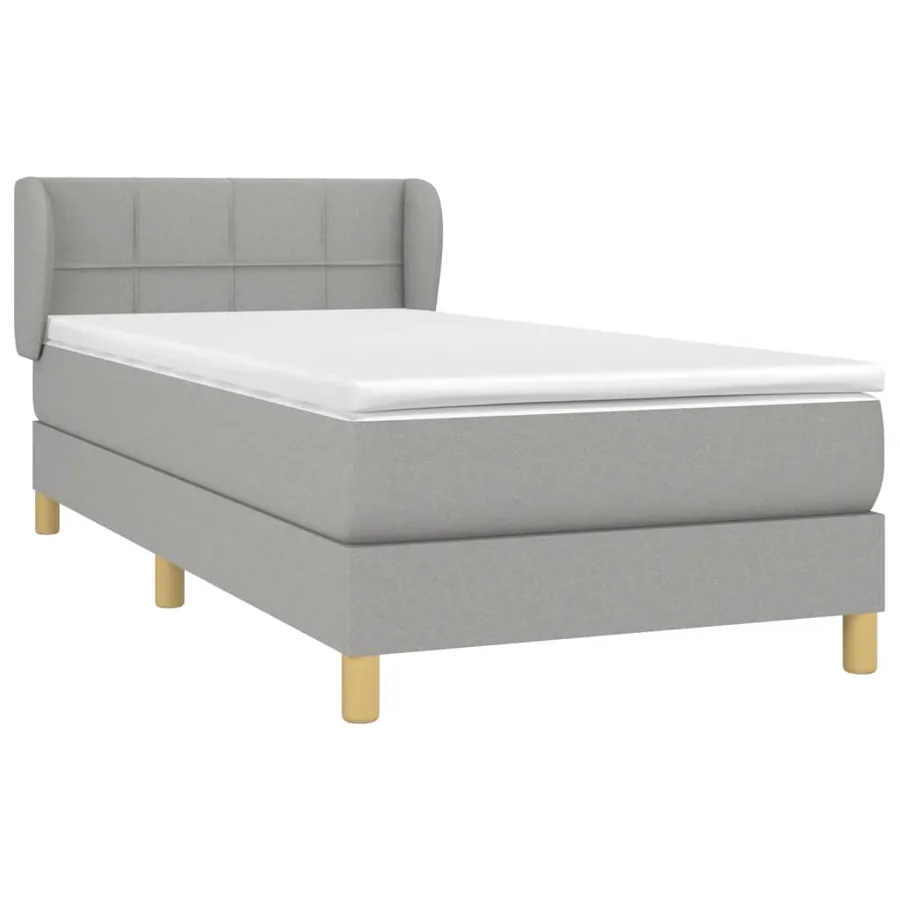 Sommier à lattes de lit avec matelas Gris clair 100x200cm Tissu - 3