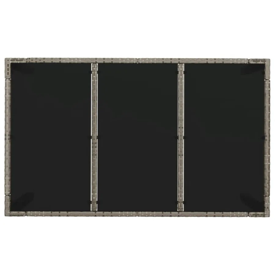 Ensemble à manger de jardin 5 pcs coussins gris résine tressée - 7