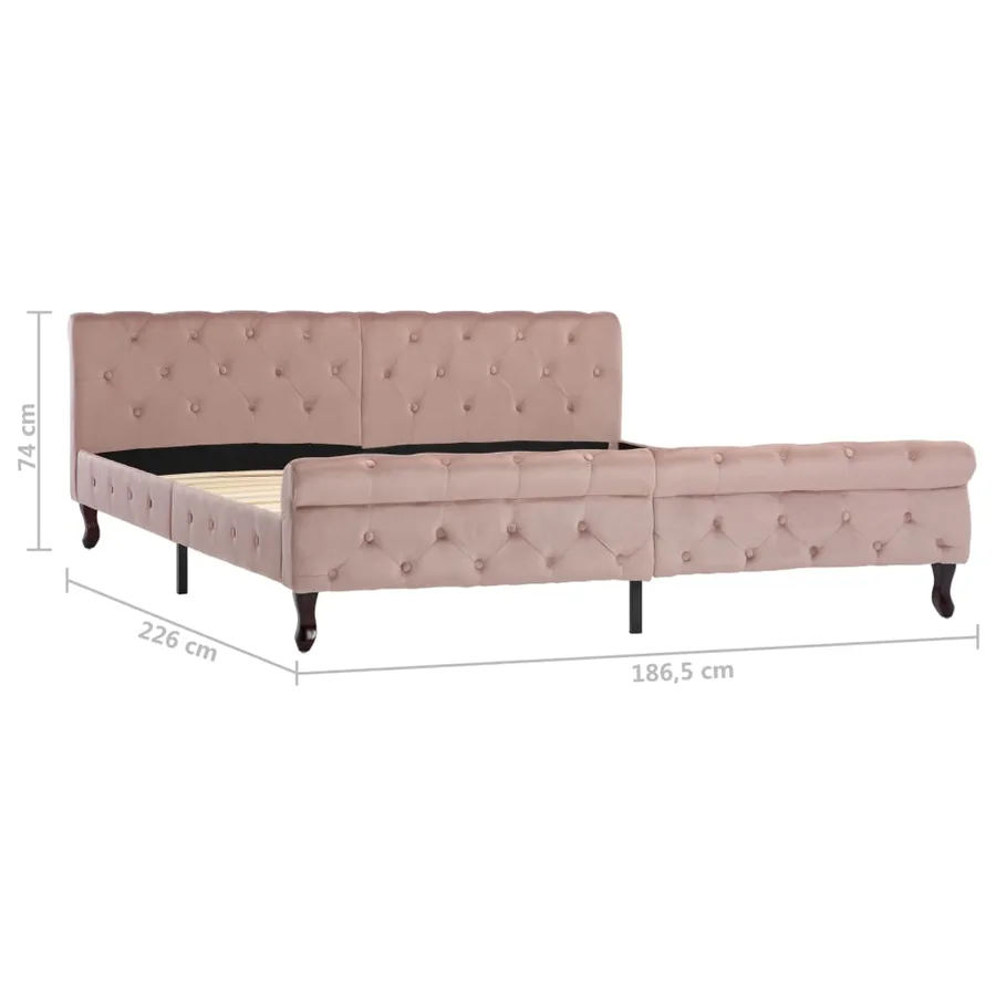 Cadre de lit sans matelas Rose Velours 180x200 cm - 7