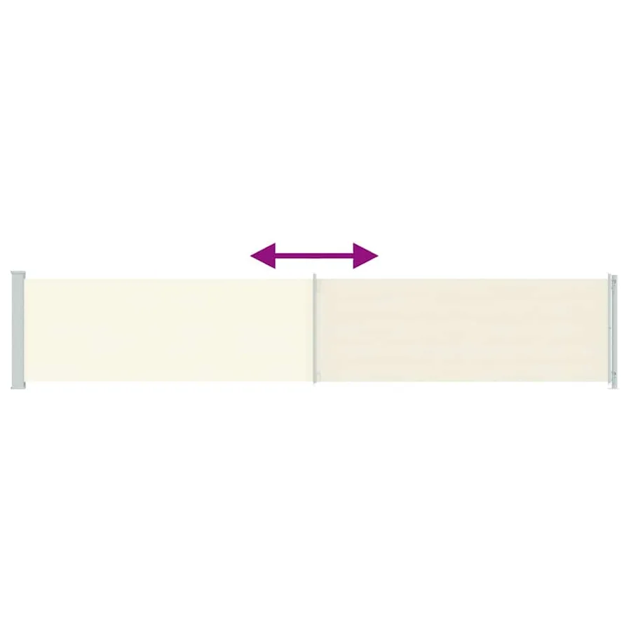 Auvent latéral rétractable de patio 117x600 cm Crème - 7