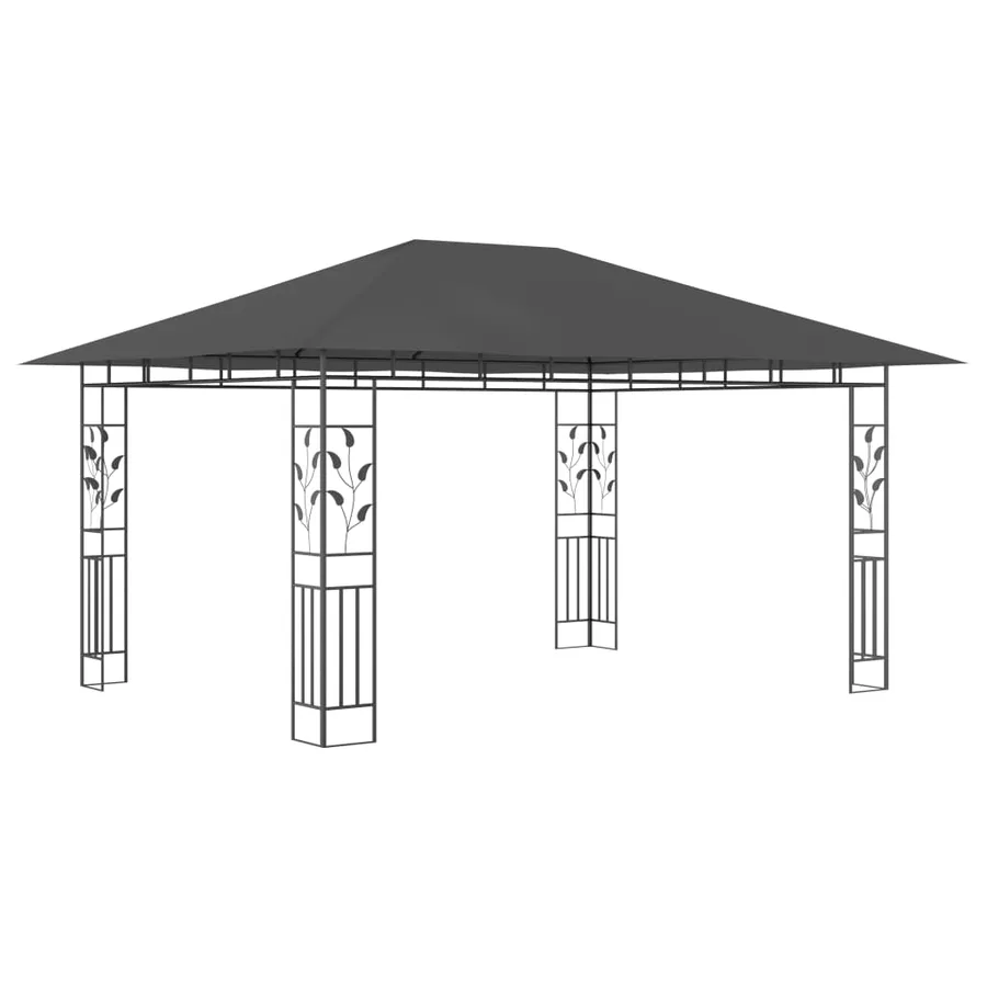 Belvédère avec moustiquaire 4x3x2,73 m Anthracite 180 g/m² - 2