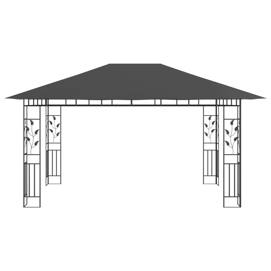 Belvédère avec moustiquaire 4x3x2,73 m Anthracite 180 g/m² - 3