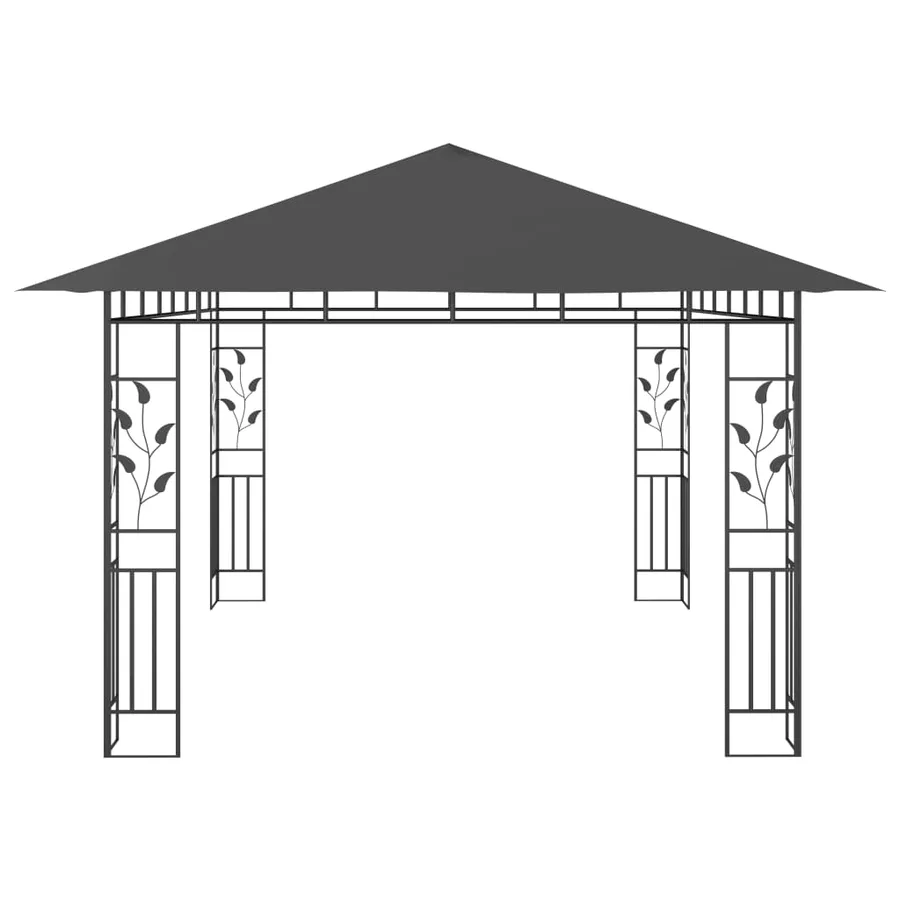 Belvédère avec moustiquaire 4x3x2,73 m Anthracite 180 g/m² - 4