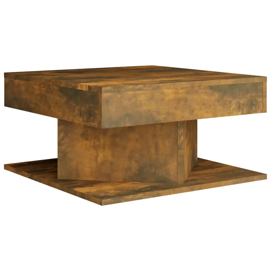 Table basse Chêne fumé 57x57x30 cm Bois d'ingénierie - 2