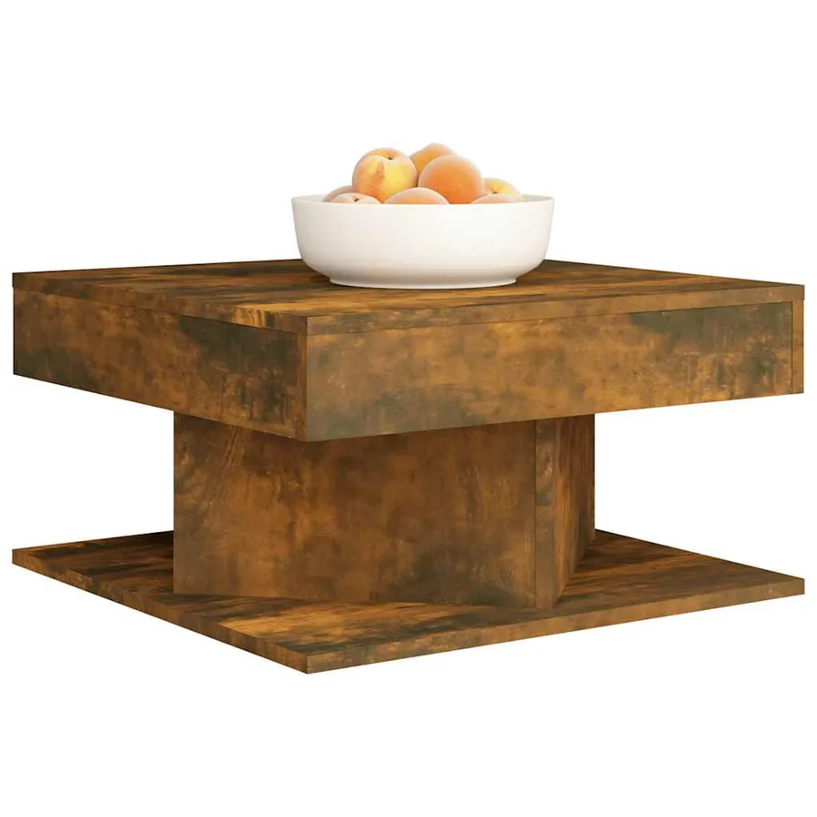 Table basse Chêne fumé 57x57x30 cm Bois d'ingénierie - 3