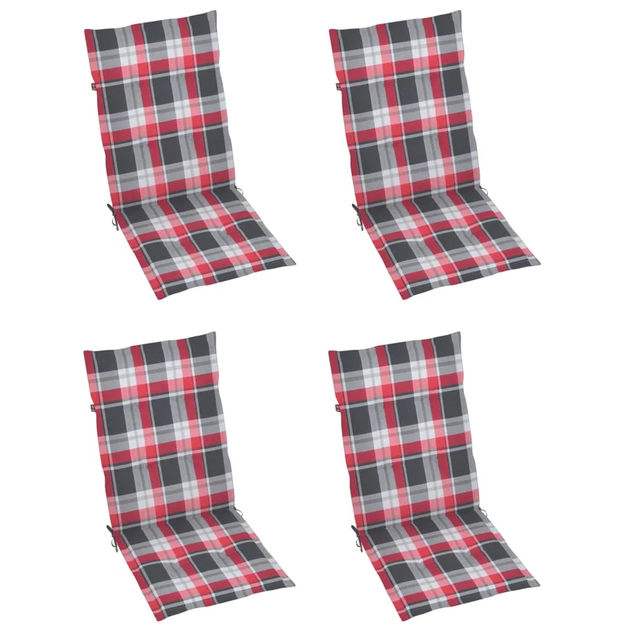 Chaises inclinables de jardin lot de 4 et coussins Bois acacia - 6