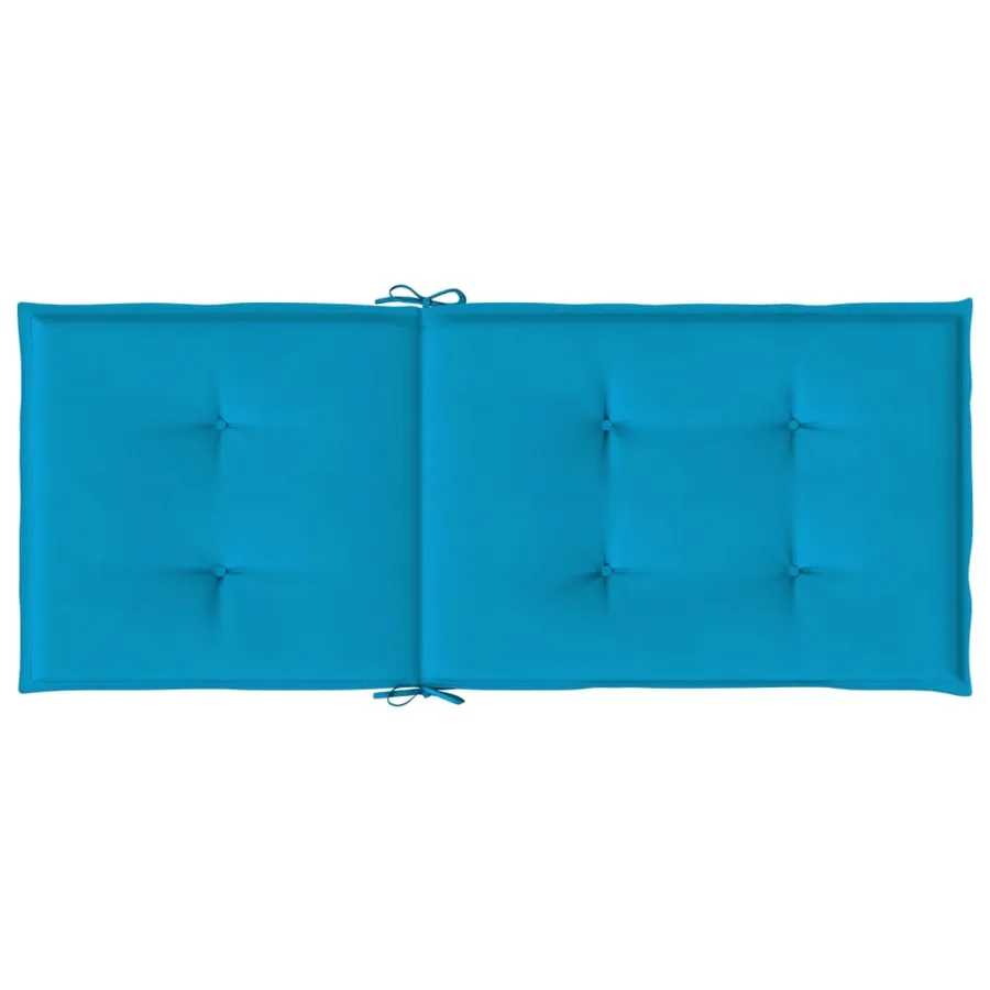 Coussins de chaise de jardin à dossier haut lot de 6 bleu tissu - 7