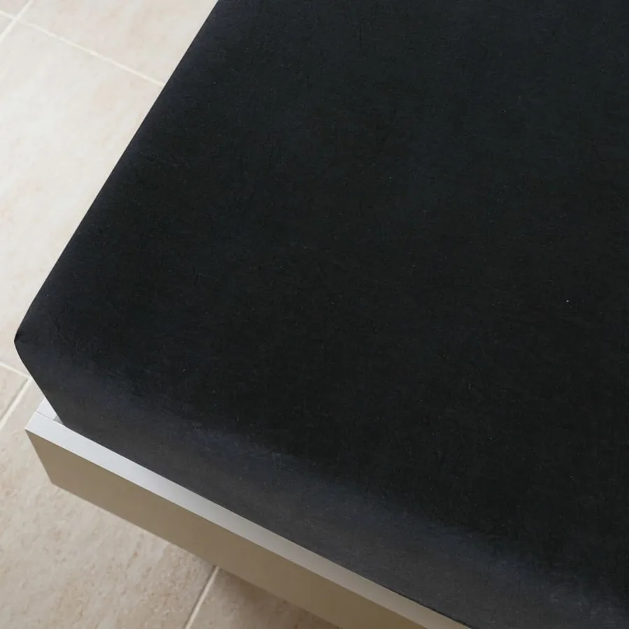 Draps-housses Jersey 2 pcs Noir 90x200 cm Coton - 4