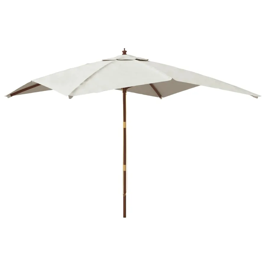 Parasol de jardin avec mât en bois sable 300x300x273 cm - 2