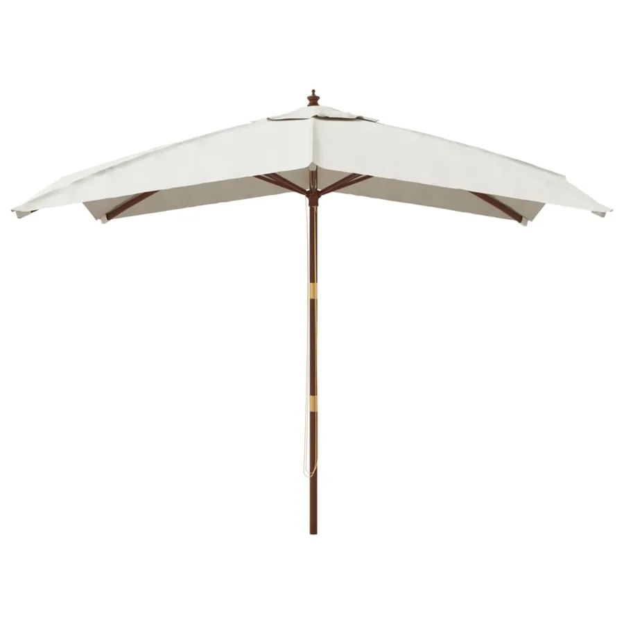Parasol de jardin avec mât en bois sable 300x300x273 cm - 3