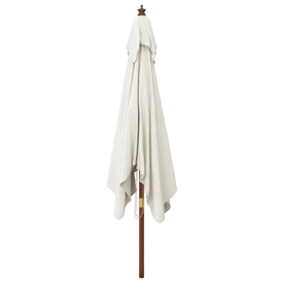 Parasol de jardin avec mât en bois sable 300x300x273 cm - 4