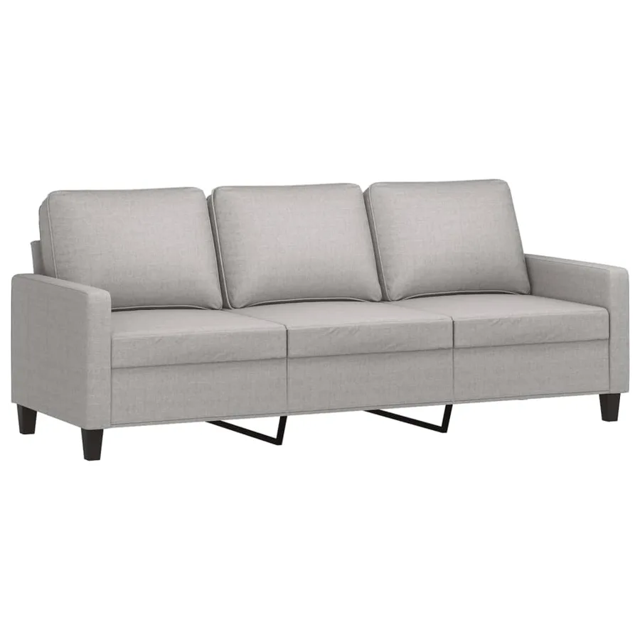Canapé à 3 places Gris clair 180 cm Tissu - 2