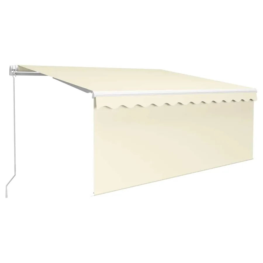 Auvent manuel rétractable avec store 3x2,5 m Crème - 2