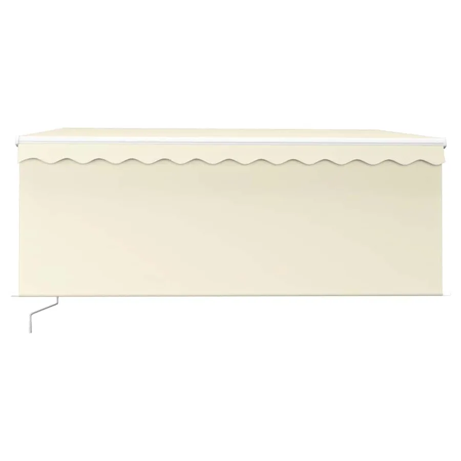 Auvent manuel rétractable avec store 3x2,5 m Crème - 3