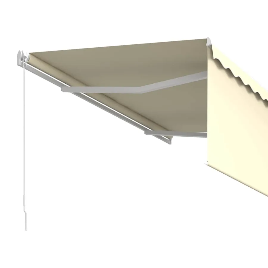 Auvent manuel rétractable avec store 3x2,5 m Crème - 4