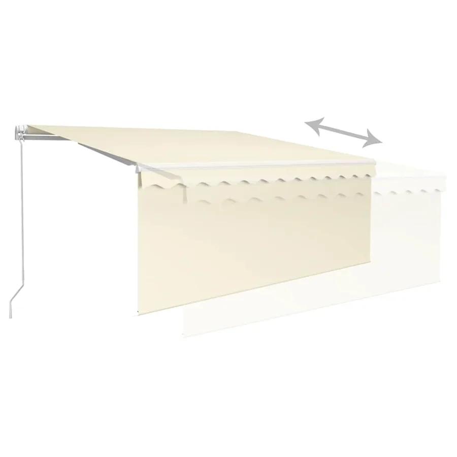 Auvent manuel rétractable avec store 3x2,5 m Crème - 6
