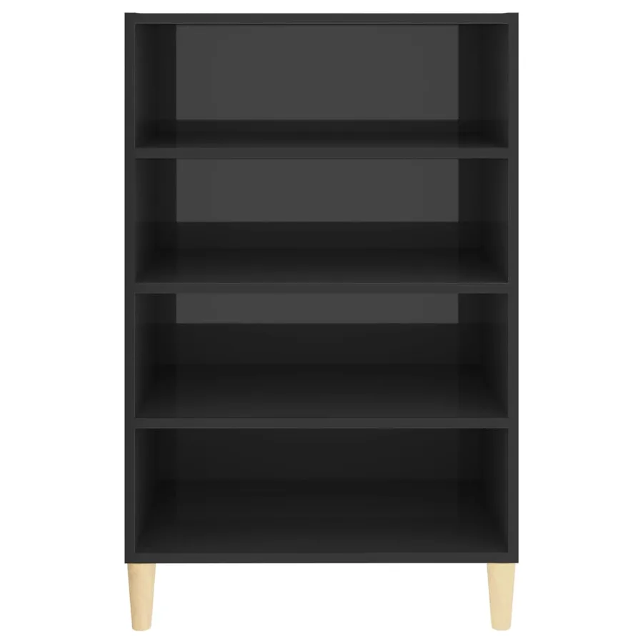 Buffet gris brillant 57x35x90 cm bois d'ingénierie - 4