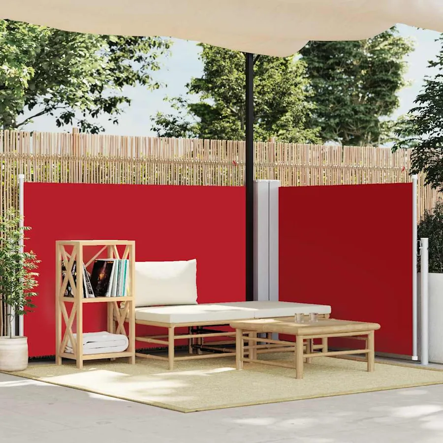 Auvent latéral rétractable Rouge 120 x 600 cm