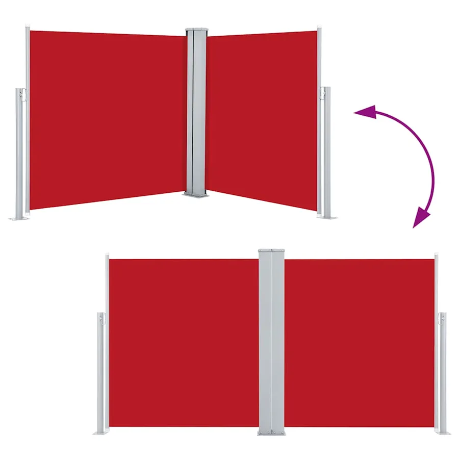 Auvent latéral rétractable Rouge 120 x 600 cm - 5
