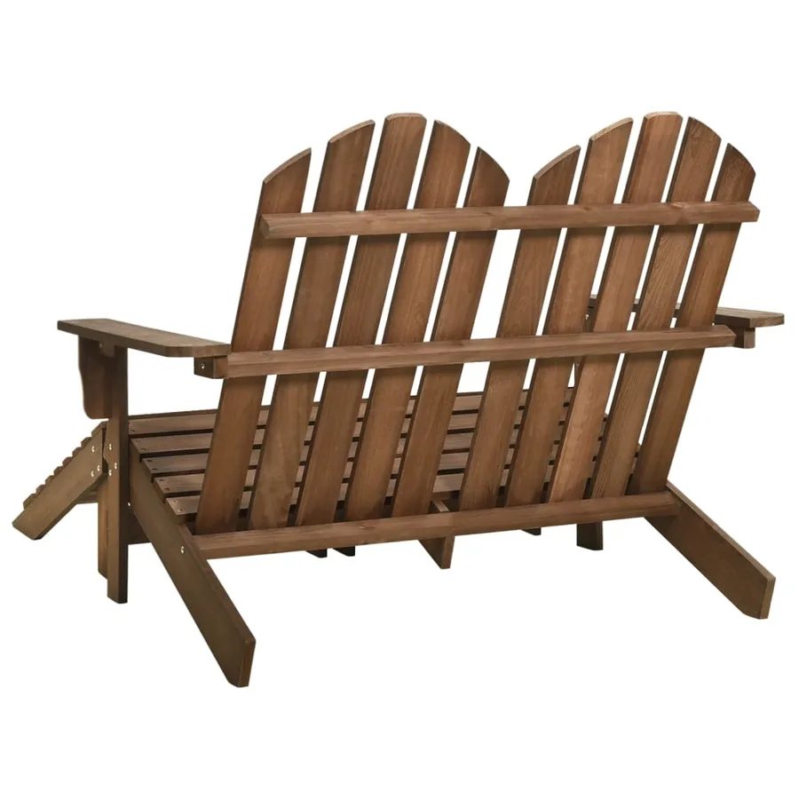 Chaise de jardin Adirondack 2 places repose-pied sapin marron - 4