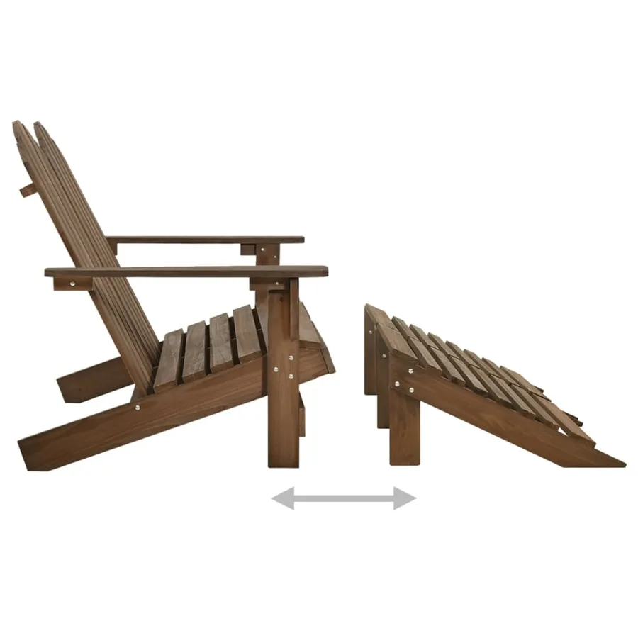Chaise de jardin Adirondack 2 places repose-pied sapin marron - 5