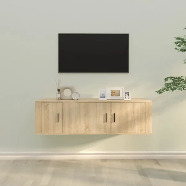 Ensemble de meubles TV 2 pcs chêne sonoma bois d'ingénierie