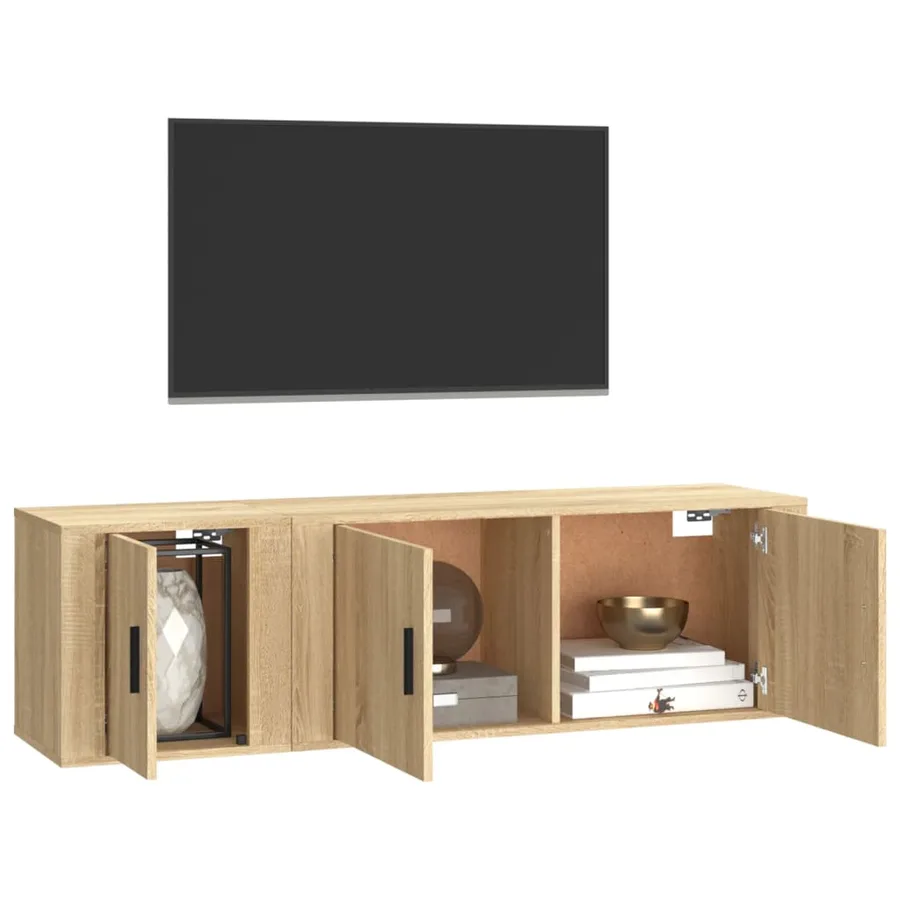 Ensemble de meubles TV 2 pcs chêne sonoma bois d'ingénierie - 3