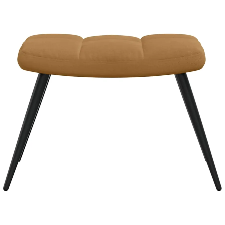 Chaise de relaxation avec tabouret Marron Velours - 7