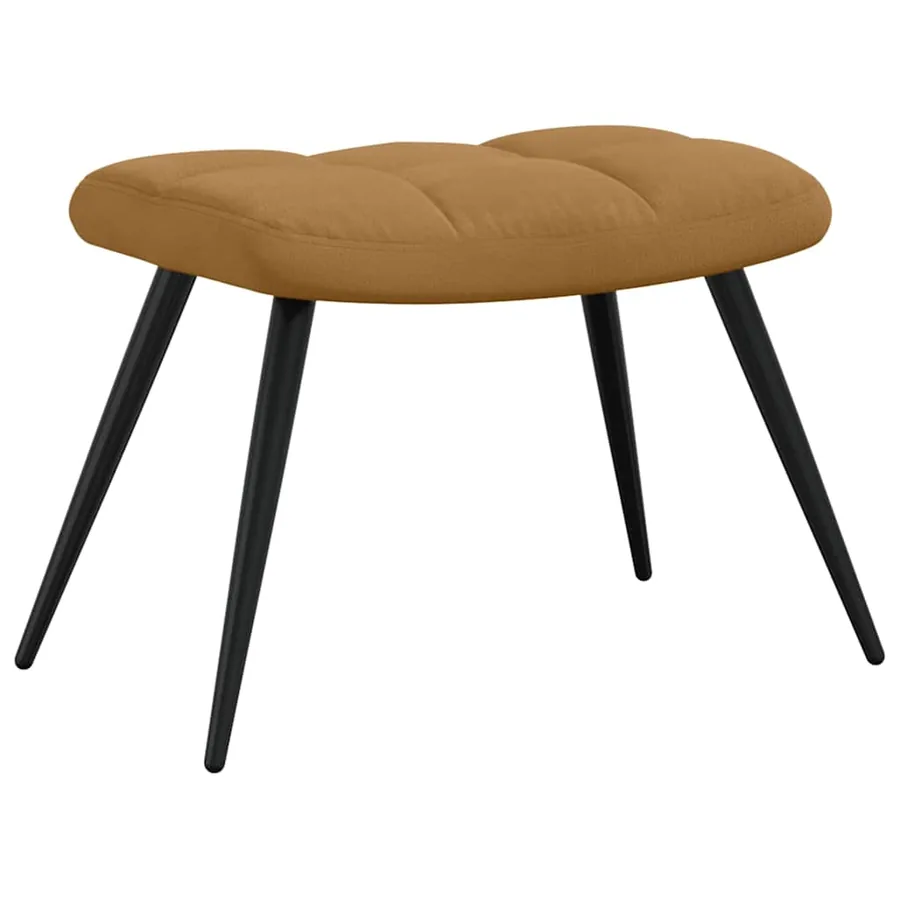 Chaise de relaxation avec tabouret Marron Velours - 8