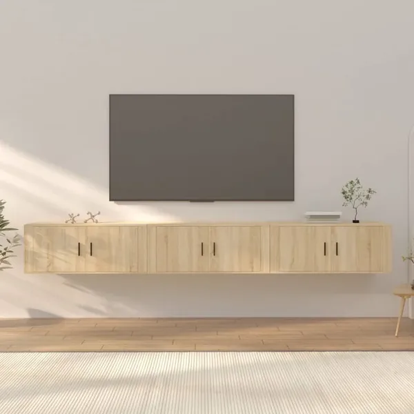 Meubles TV muraux 3 pcs chêne sonoma 100x34,5x40 cm