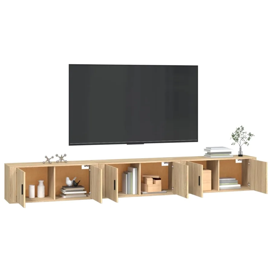 Meubles TV muraux 3 pcs chêne sonoma 100x34,5x40 cm - 3